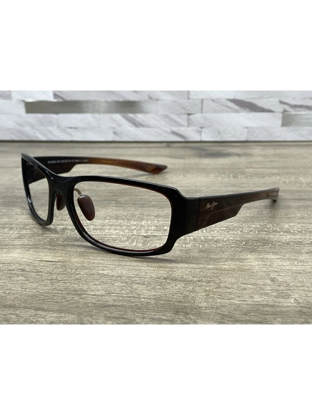 Maui Jim BAMBOO FOREST MJ-415-26B Brown Wrap Sunglasses 60-18 125 Japan *FRAMES